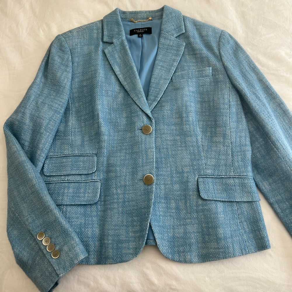 Talbots Light Blue Textured Blazer